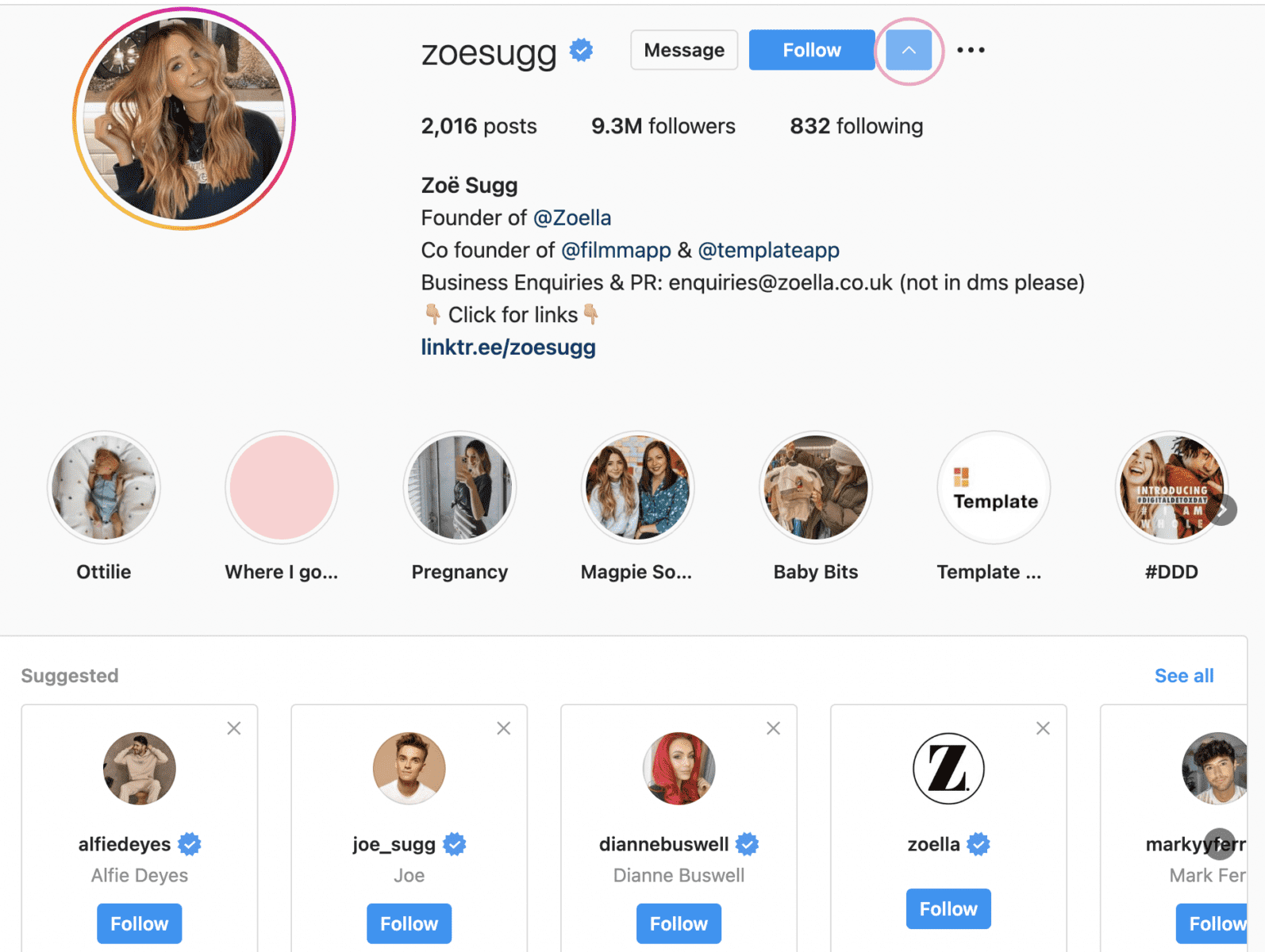 Instagram similar accounts