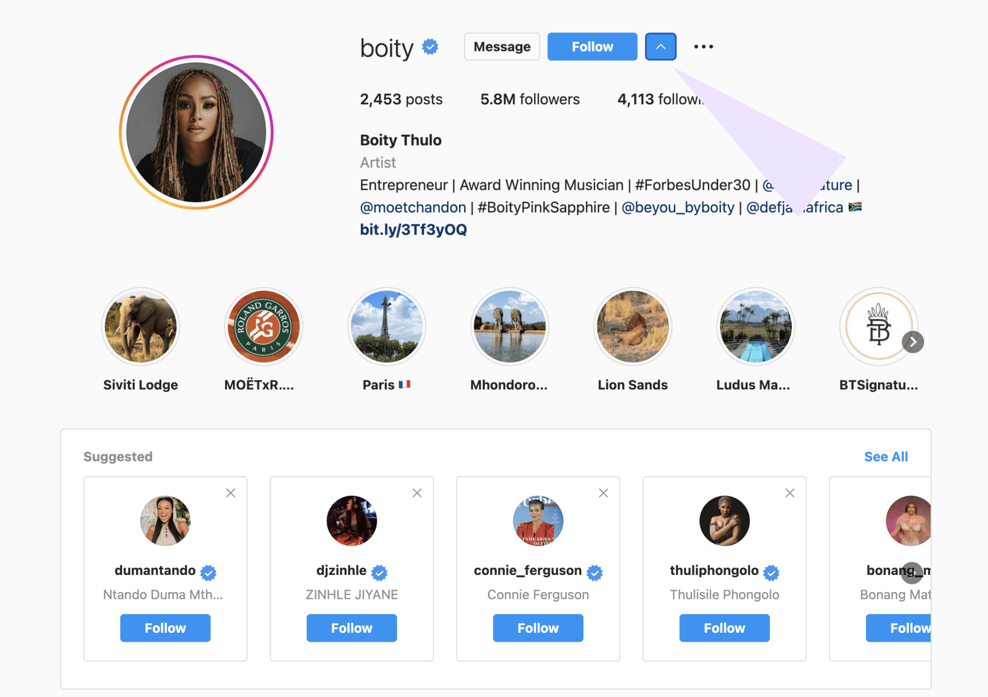 South African influencers: boity similar accounts on Instagram